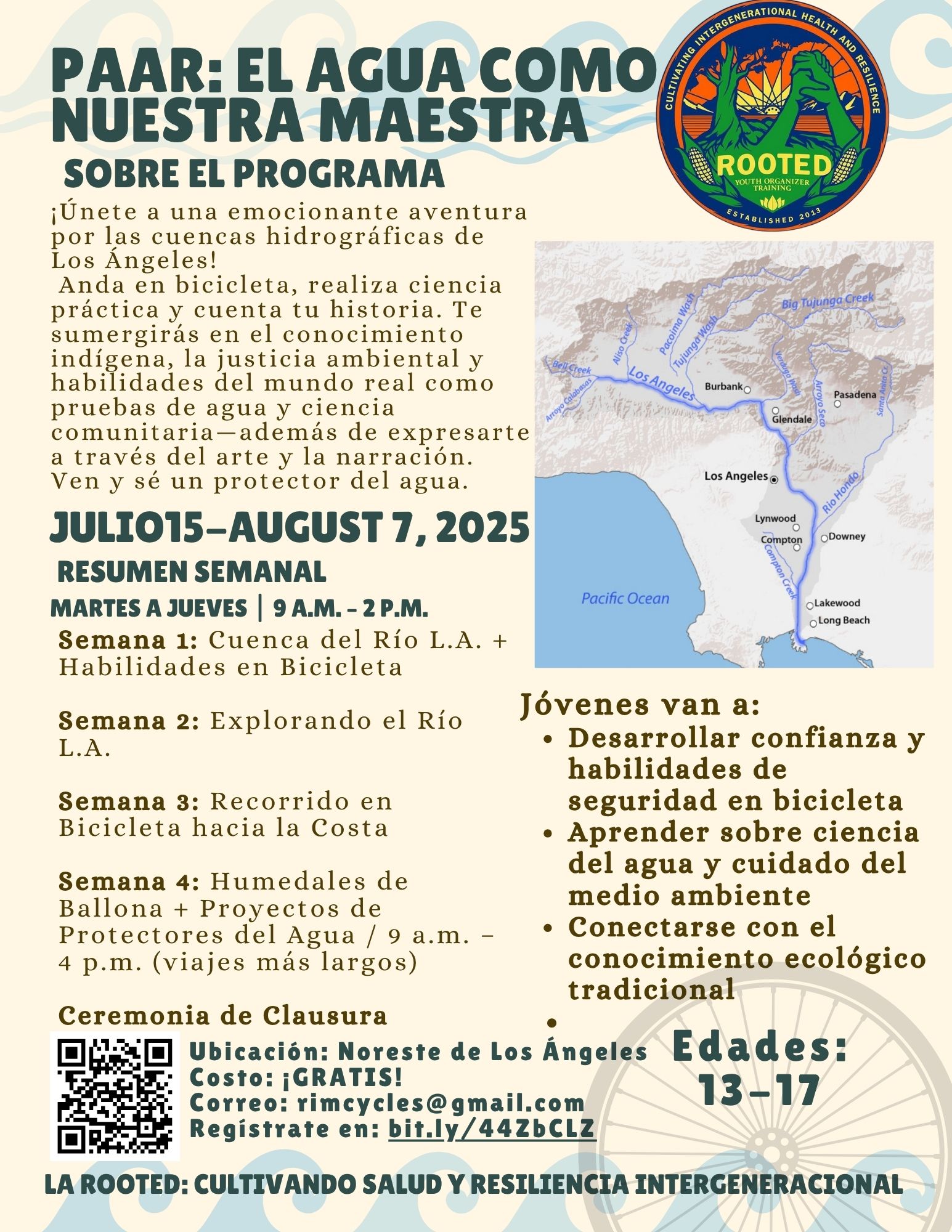 LA Rooted Programa del Verano para Jovenes Flyer